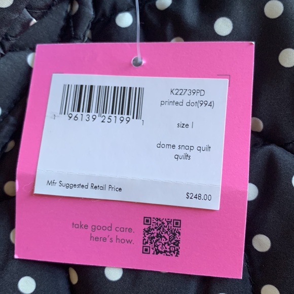 🎉HP🎉 Kate Spade polka dot belted quilted jacket - Picture 12 of 12